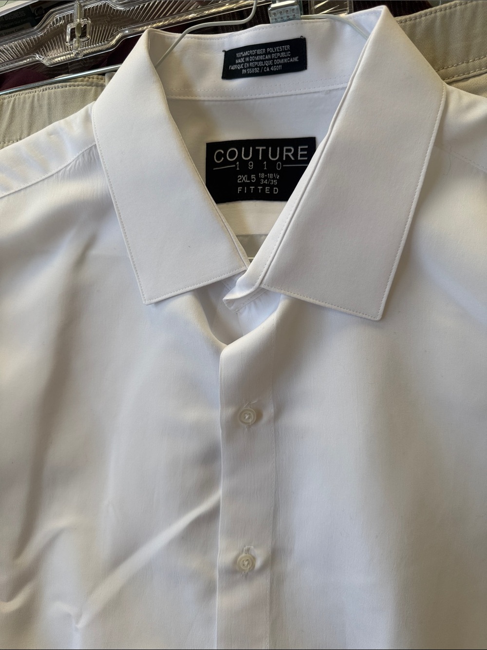 Couture 1910 Men's White Fitted Dress Shirt - Classic Point Collar